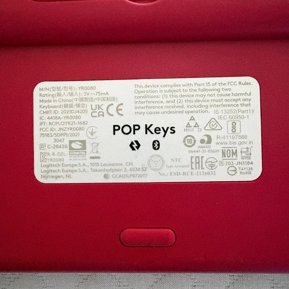 Logitech POP Wireless Keyboard with emoji keys Red Pink Tan‎ Mechanical